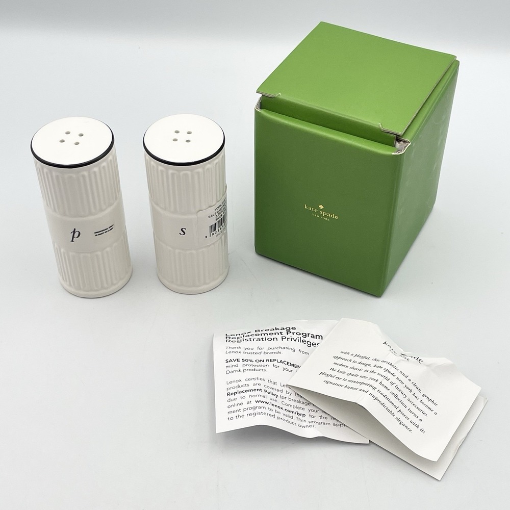 Kate Spade New York York Avenue Salt Pepper Shaker Set Lenox New In Box